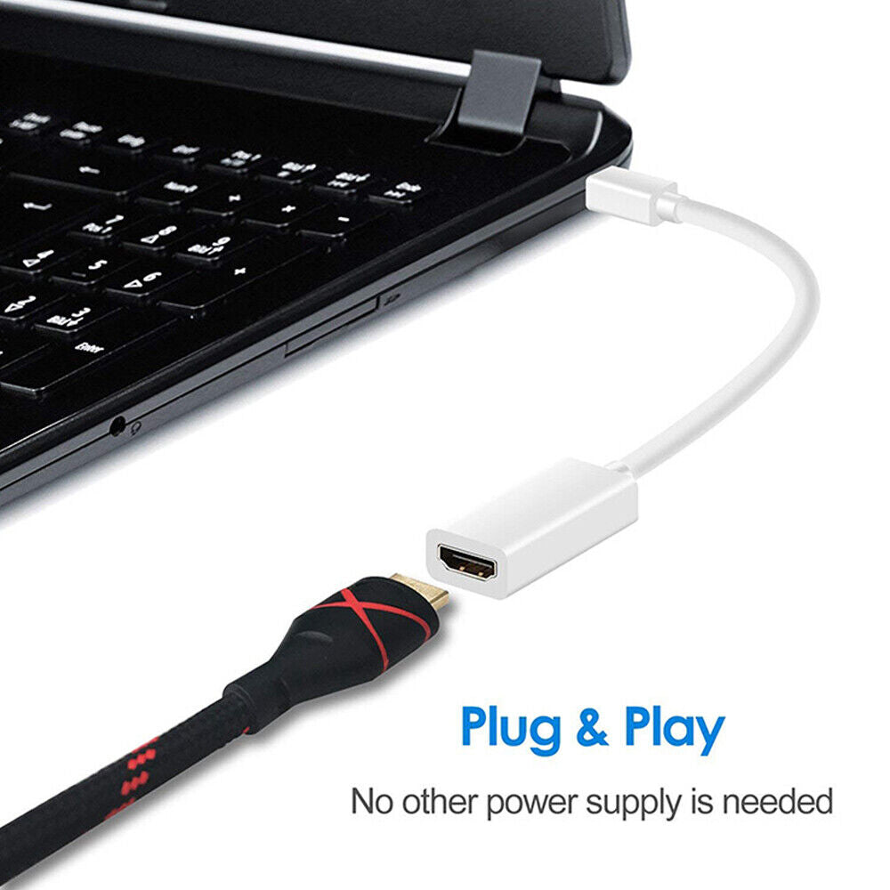 Mini Display Port DP to HDMI Adapter Cable for Apple MacBook Air Pro 4K HD