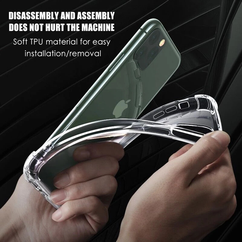 For iPhone 14 13 12 11 Pro Max Mini X Xs XR 7 8 6 Plus SE Shockproof Clear Case Phone Cases