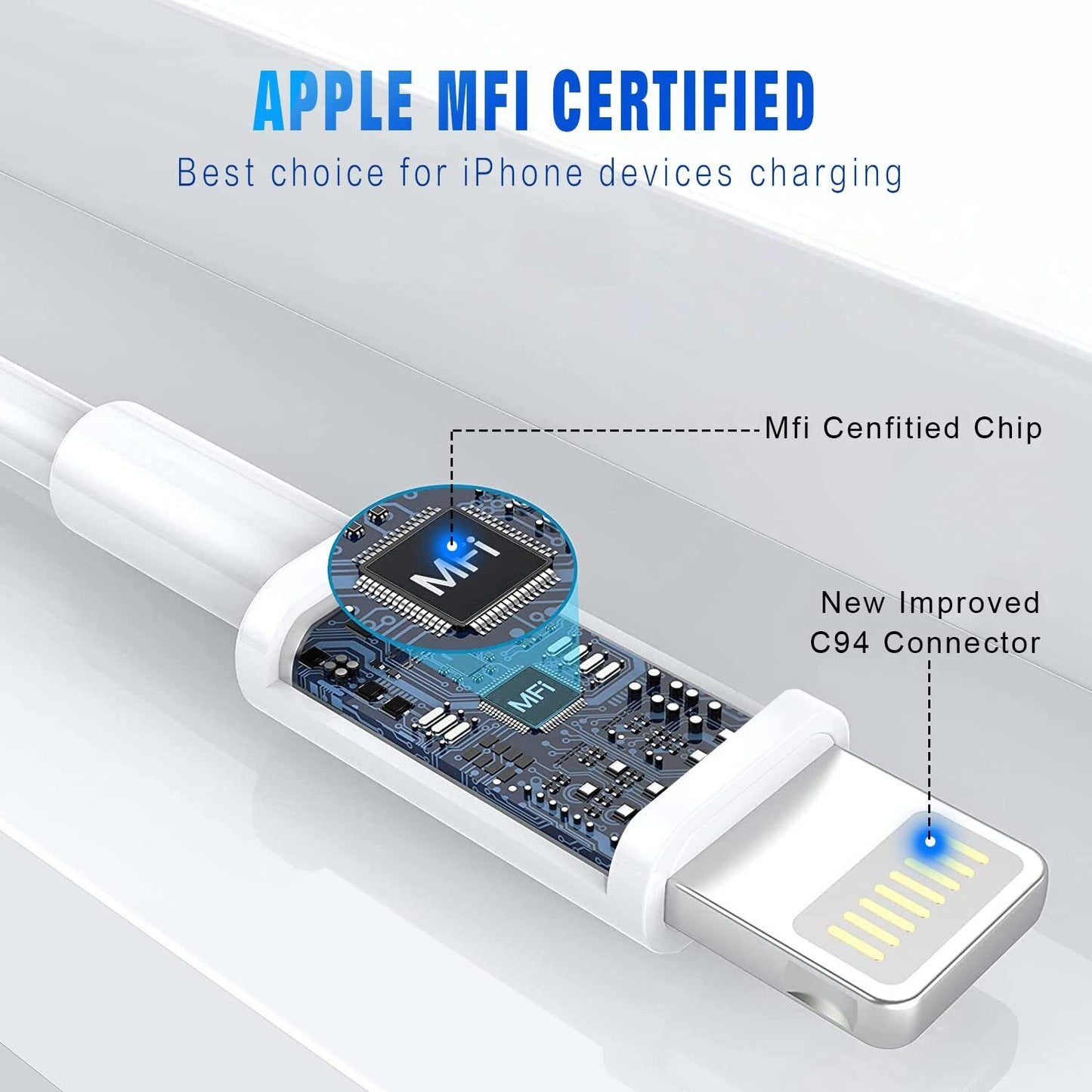 3 Pack Fast Charger USB Cable For iPhone 6 7 8Plus iPhone XR Max 11 12 13 14 Pro