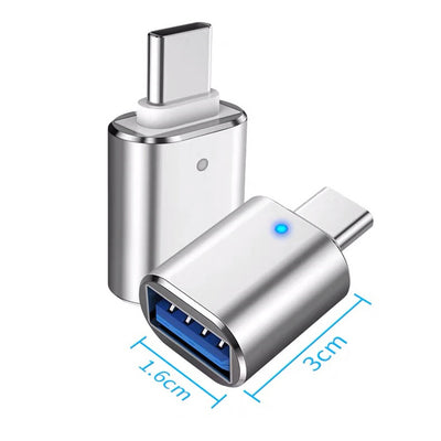USB-C USB 3.1 Type C Male To USB 3.0 Female Data OTG Converter Adapter w/ Light