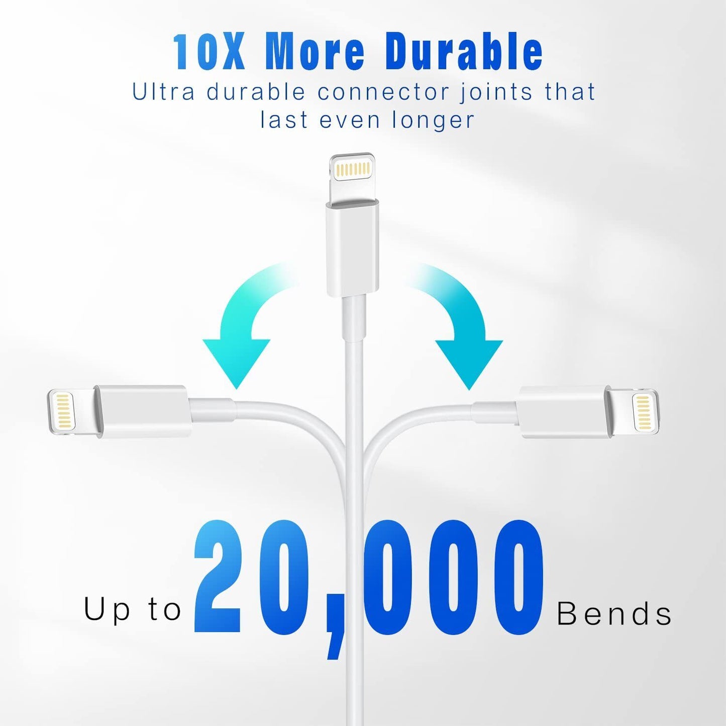 3 Pack Fast Charger USB Cable For iPhone 6 7 8Plus iPhone XR Max 11 12 13 14 Pro