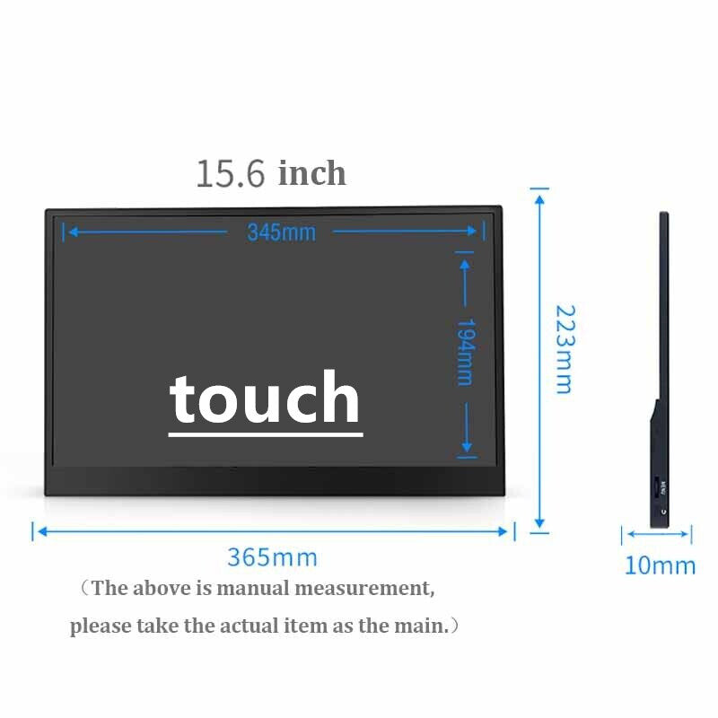 Portable Laptop Monitor Touchscreen 15.6" HDMI USB C External Computer Display