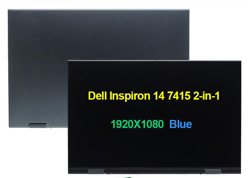 14" Dell Inspiron 14 7415 2-in-1 LCD Touch Screen Display Assembly Hinge up Complete Blue