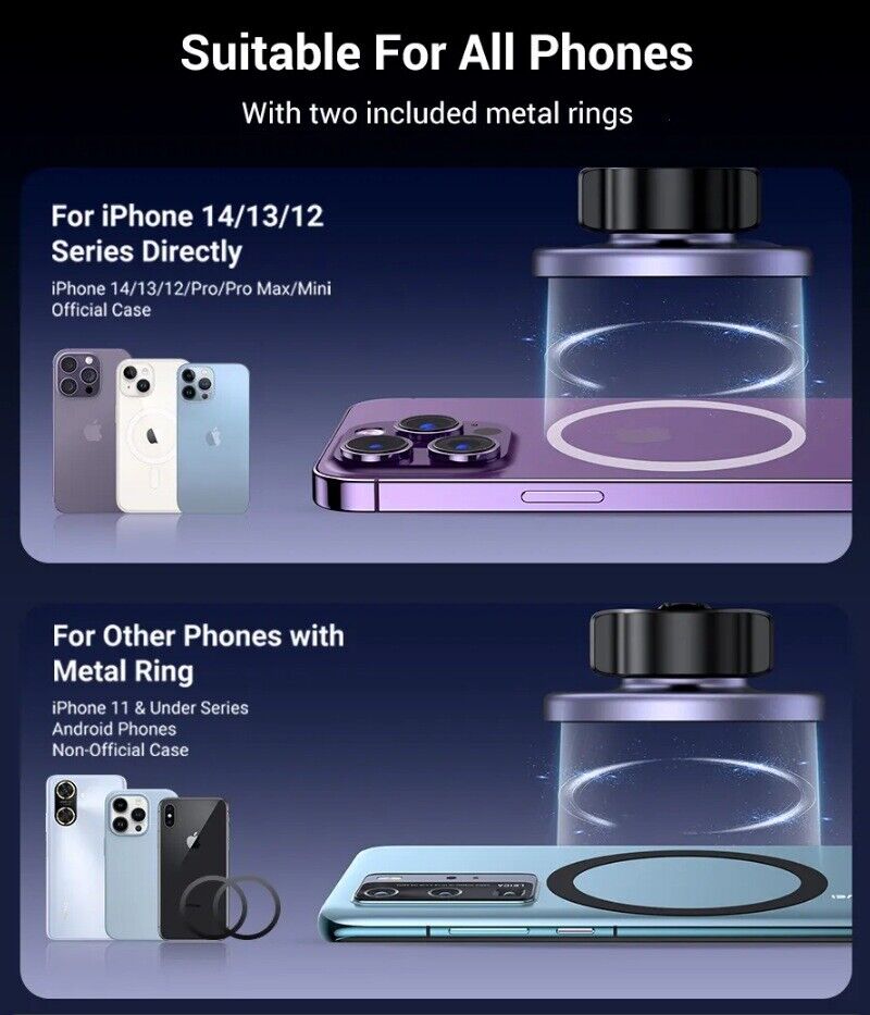 15W 2 IN 1 Wireless Car Charger Fast Charging Mount Automatic Clamping Holder US