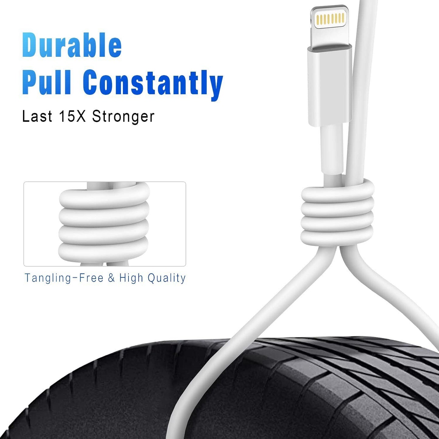 3 Pack Fast Charger USB Cable For iPhone 6 7 8Plus iPhone XR Max 11 12 13 14 Pro