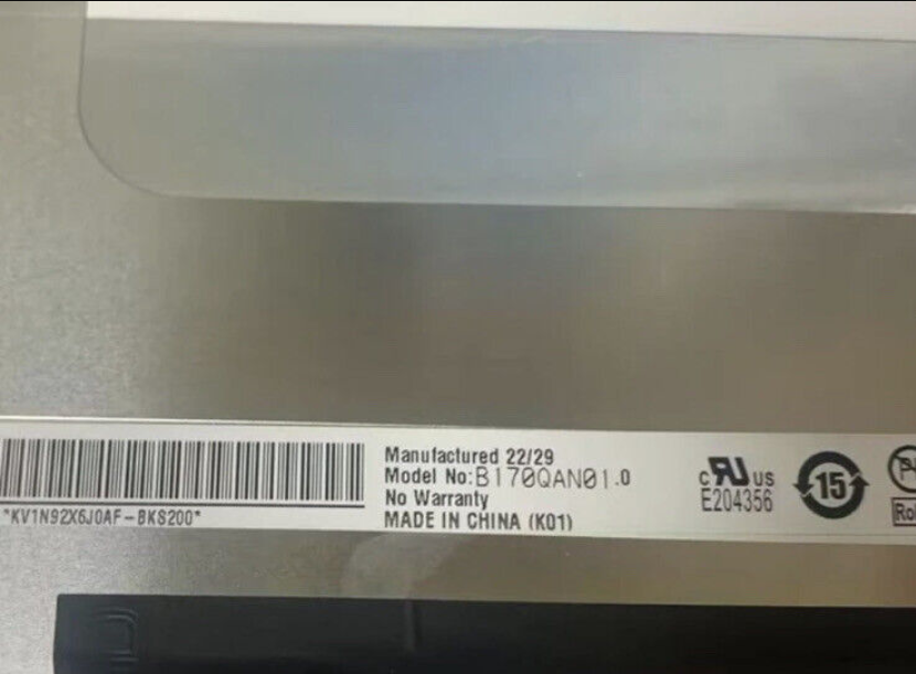 New lcd led screen display B170QAN01.0 17" WQXGA Non Touch Screen 165hz ips