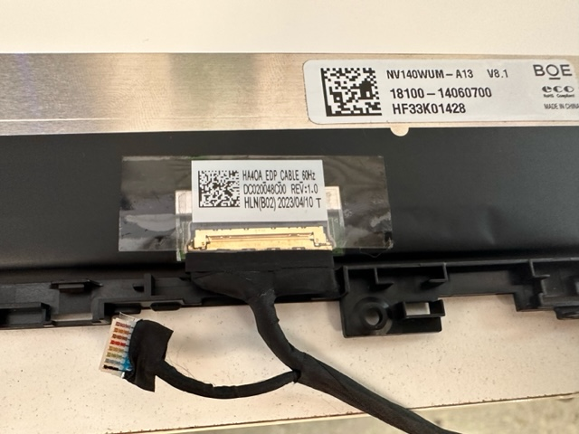 NV140WUM-A13 V8.1 144HZ Asus CX3401 14.0 " Touch Screen Assembly16:10 1920*1200