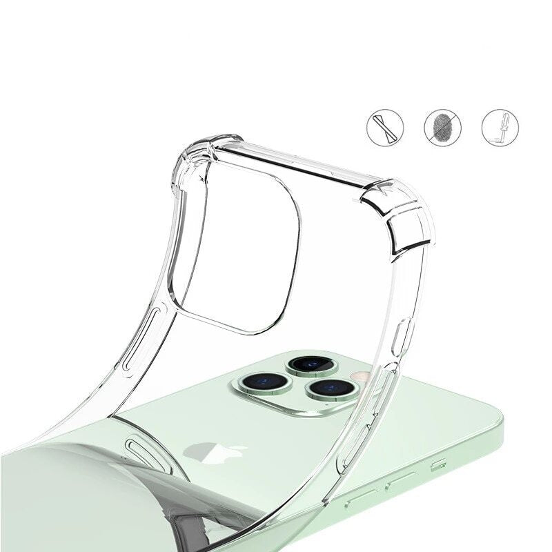 For iPhone 14 13 12 11 Pro Max Mini X Xs XR 7 8 6 Plus SE Shockproof Clear Case Phone Cases