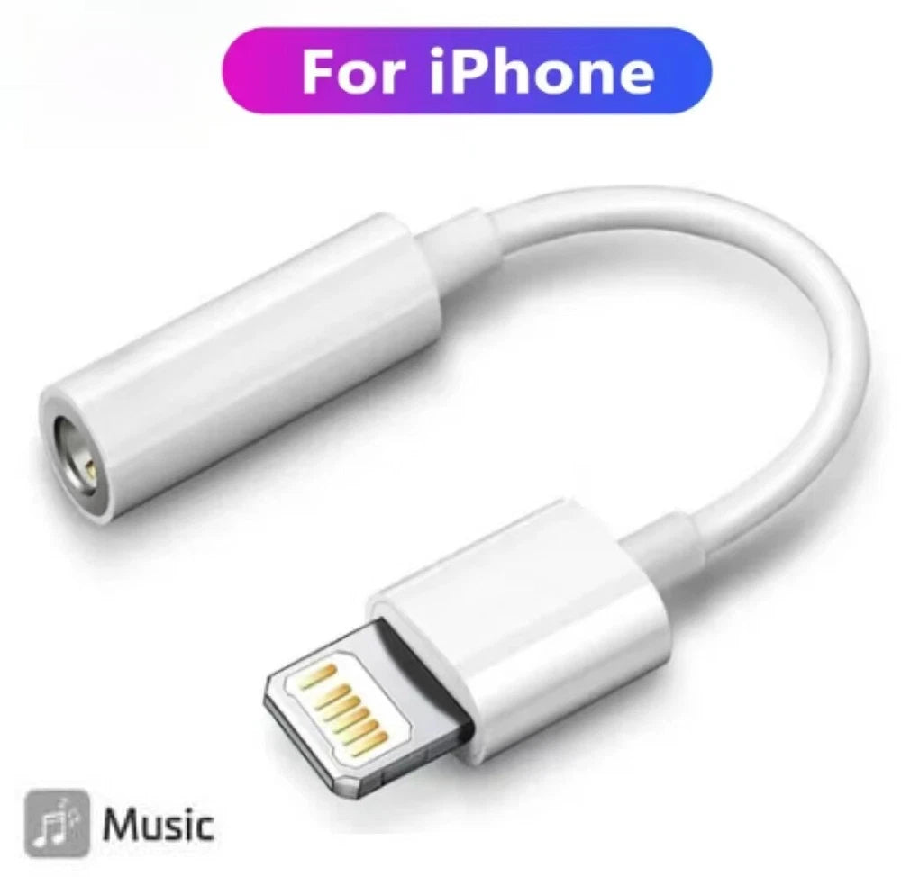 适用于苹果 iPhone 耳机适配器插孔 3.5 毫米辅助线转换器-
