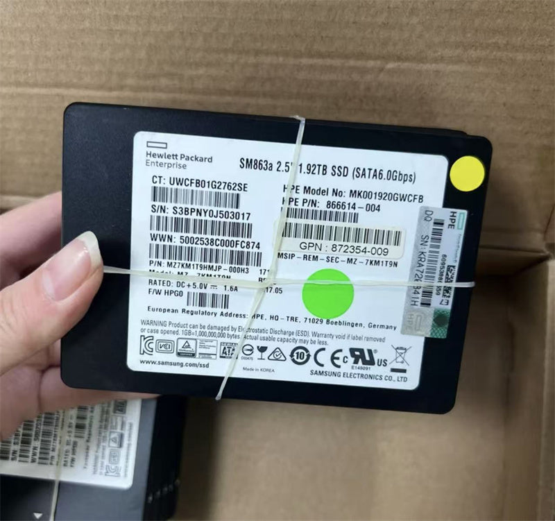 872352-B21 HPE 1.92TB SATA 6G MIXED USE SFF SC DS SSD 872522-001