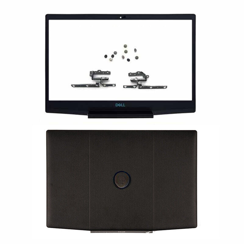 LCD Back Cover Blue Logo 747KP+LCD Front Bezel+Hinges+Screws for Dell G3 15 3590