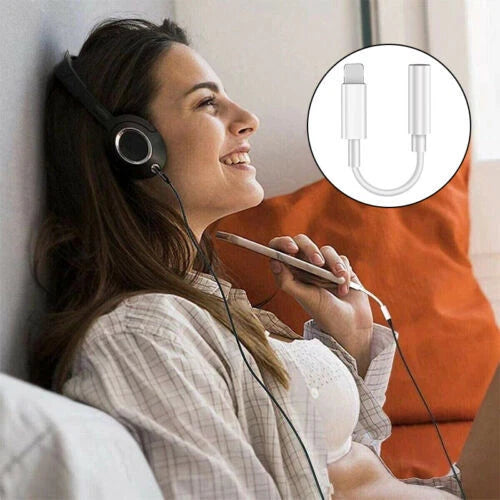 适用于苹果 iPhone 耳机适配器插孔 3.5 毫米辅助线转换器-