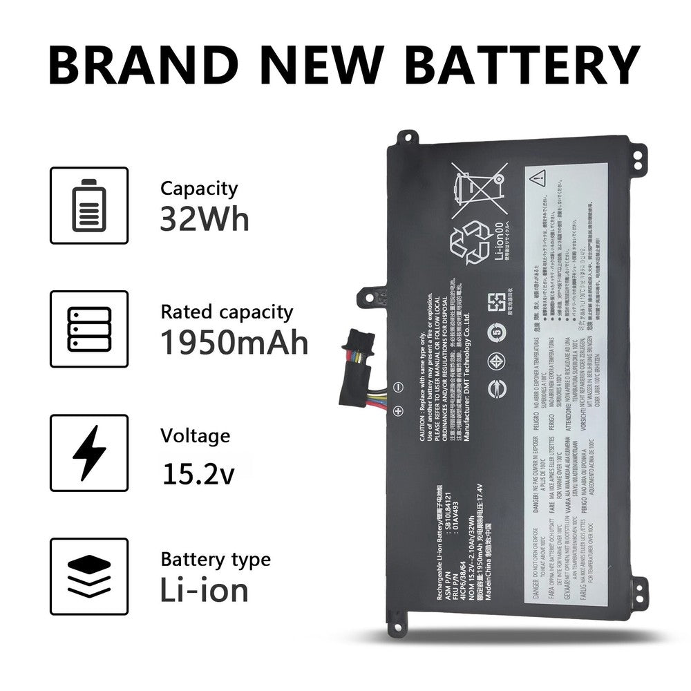 01AV493 00UR891 Laptop Internal Battery For Lenovo ThinkPad T570 T580 P51S P52S