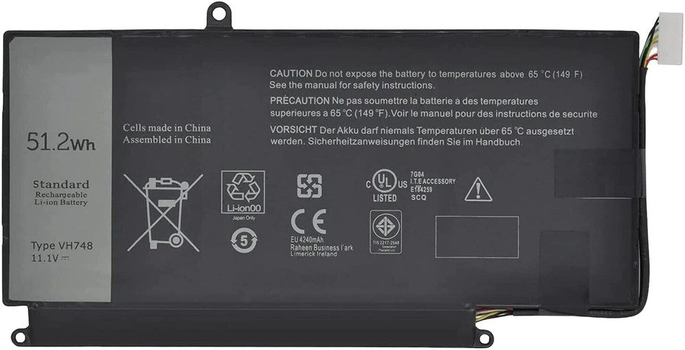 For Dell Inspiron 14-5439 Vostro 5460 5470 VH748 Laptop Battery 11.4V 51.2Wh