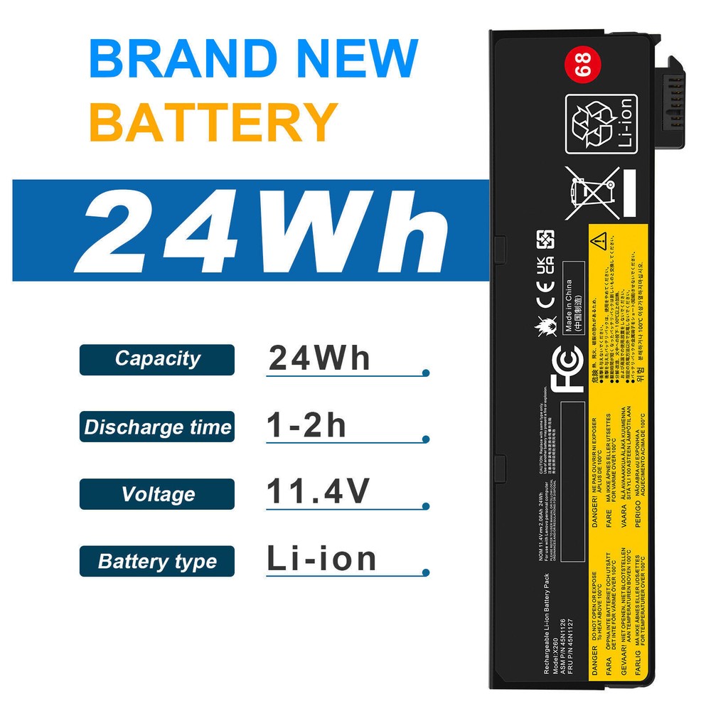 Battery for Lenovo ThinkPad X240 X240S X250 X260 X270 T440 T440S T450 T450S 68