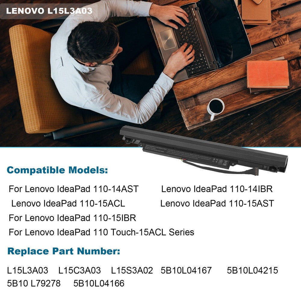 For Lenovo Ideapad 110-15ACL 110-15IBR 5B10L04166 5B10L79278 L15L3A03 Battery