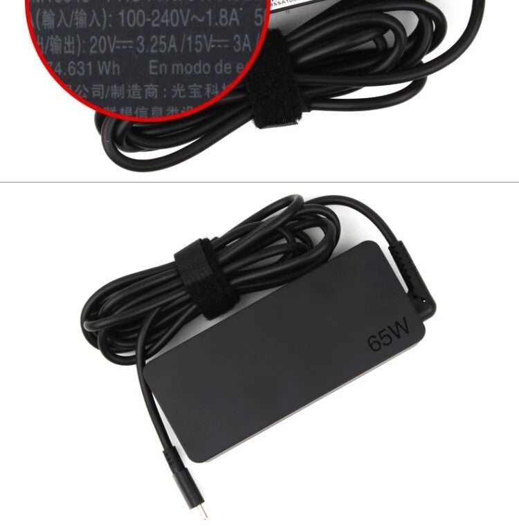 NEW 10X Genuine 65W USB-C Type-C Power Adapter Charger Lenovo Laptop AC ADLX65YLC3A