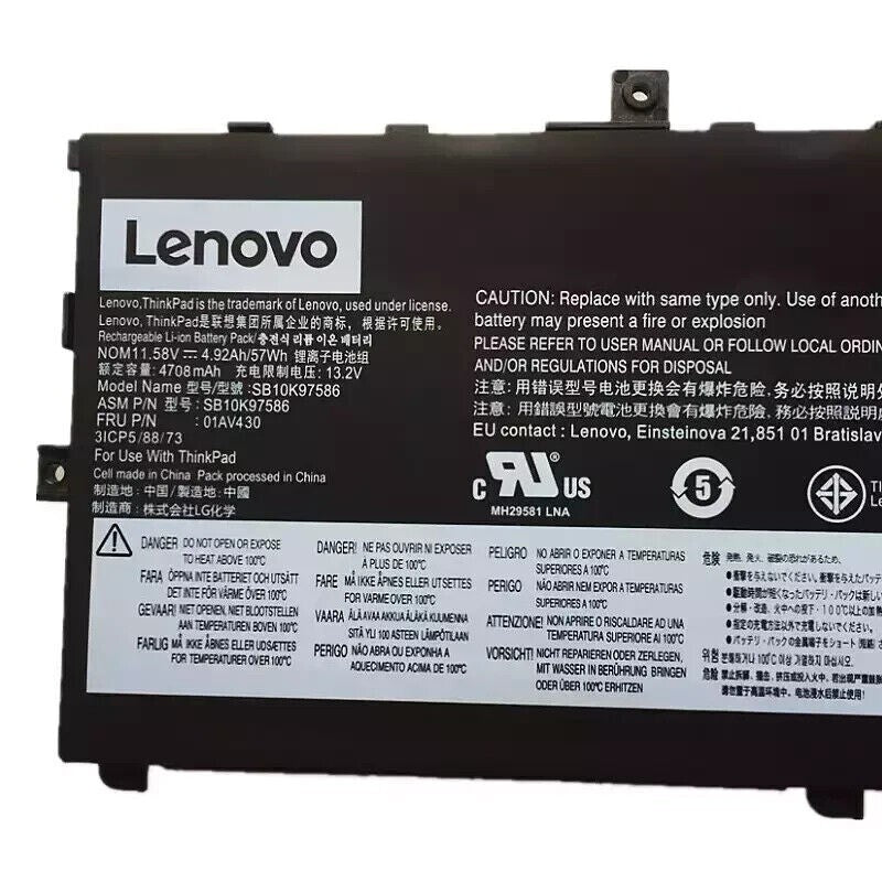 NEW Genuine 01AV430 01AV494 Battery For Lenovo ThinkPad X1 Carbon 5th 6th Gen