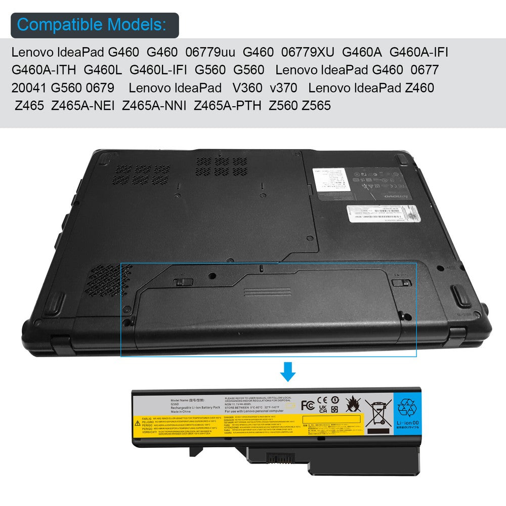 Battery for Lenovo IdeaPad G460 G470 G560 G570 V570 Z470 V470 B570 L09S6Y02 PRM