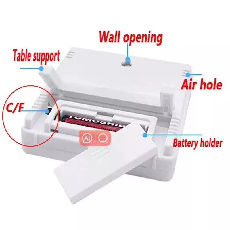 Thermometer Indoor Digital LCD Hygrometer Temperature Humidity Meter Alarm Clock