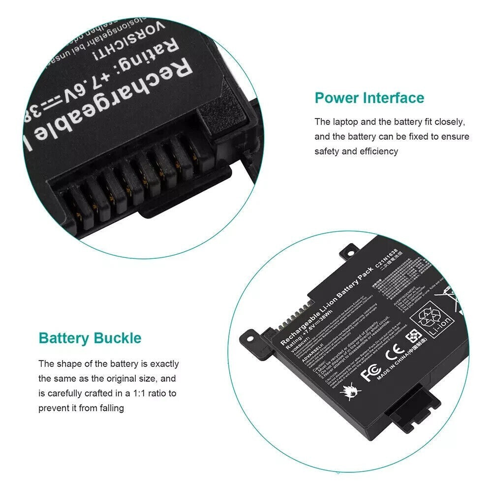 C21N1638 Battery 38Wh For Asus VivoBook 14 X442UA X442UF X442UQ X442UR 0B200 US