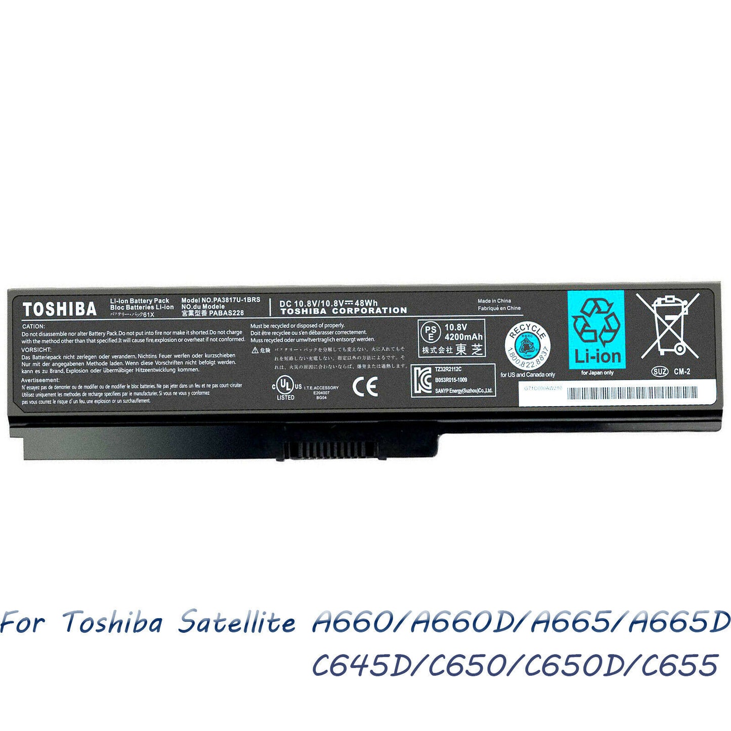 Genuine PA3817U-1BRS Laptop Battery for Toshiba Satellite L745 L750 L755 L755D