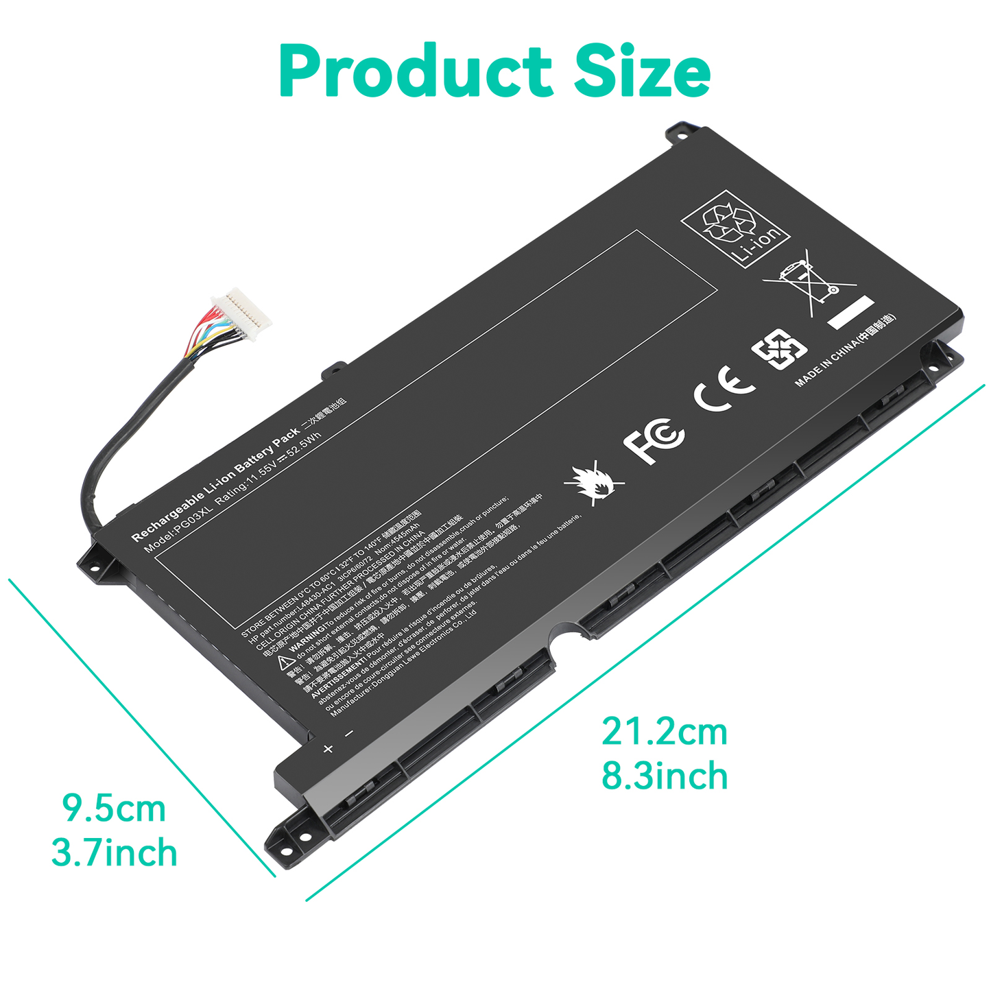 For HP Pavilion 16-A0032DX Battery 11.55V 52.5Wh 4545mAh PG03XL L48495-005