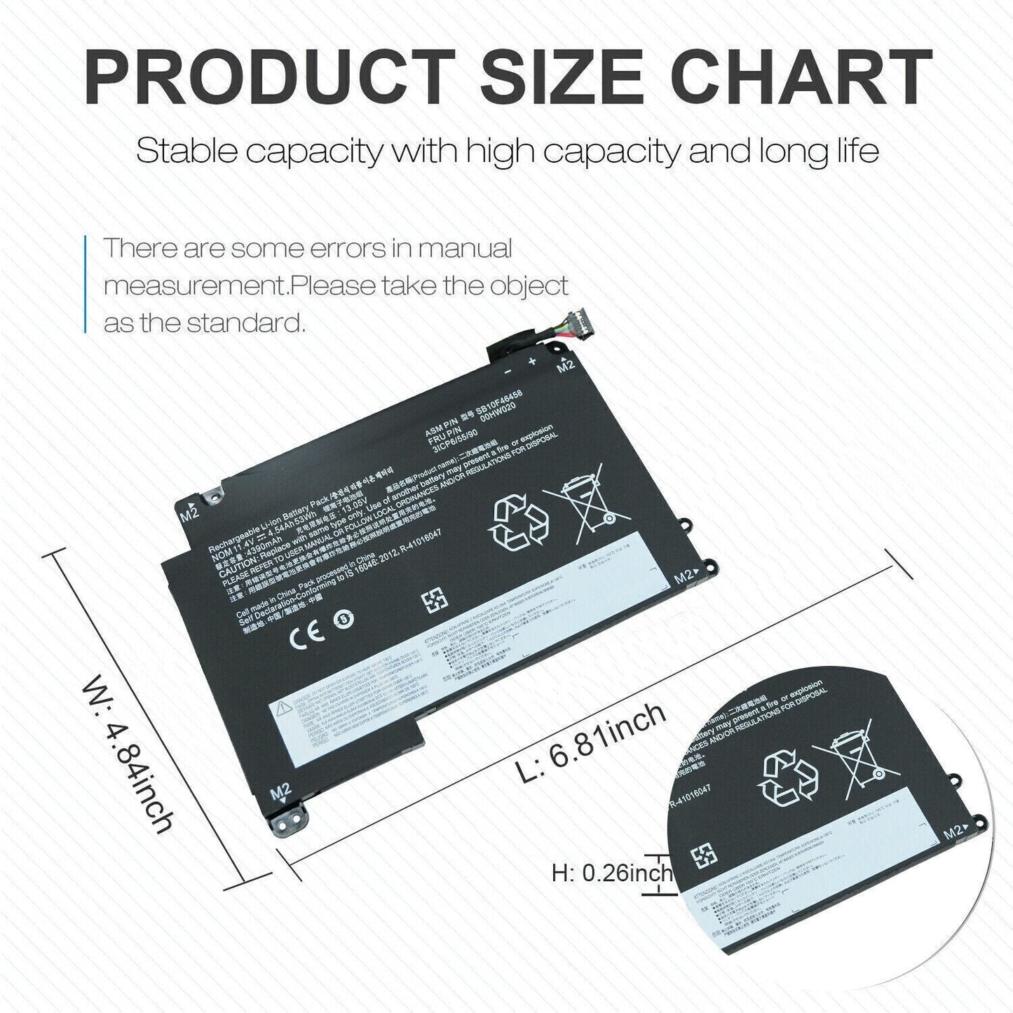 00HW020 Battery for Lenovo ThinkPad Yoga 460 Yoga P40 Series 20GQ 20GR 00HW021