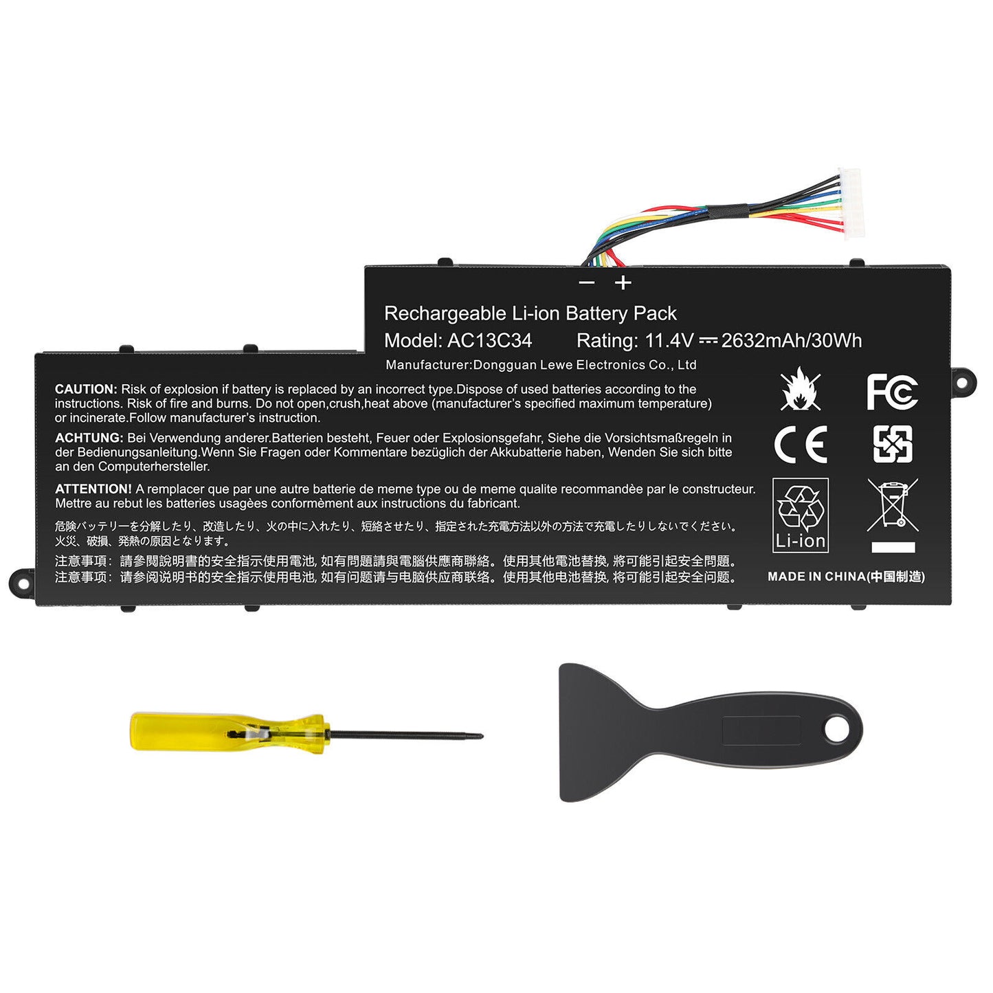 AC13C34 30Wh Battery for Acer Aspire V5-122P E3-111 3ICP5/60/80 KT.00303.005