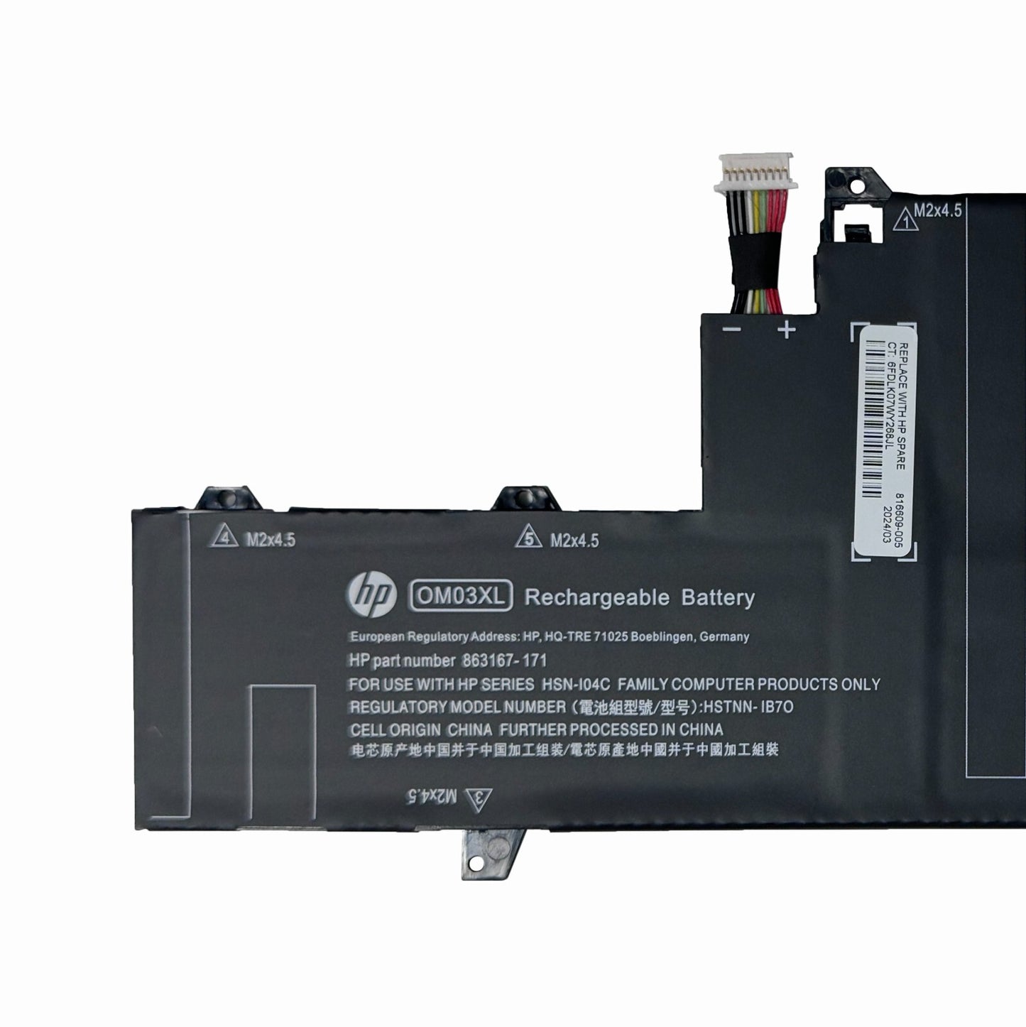 Genuine 57Wh OM03XL Battery for HP EliteBook X360 1030 G2 HSTNN-IB70 863280-855