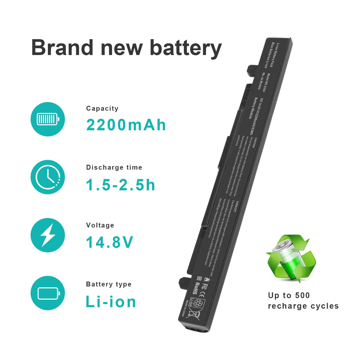 LOT Battery A41-X550A for Asus X550 X550A X550C X550CA X550CC A41-X550 2200mAh