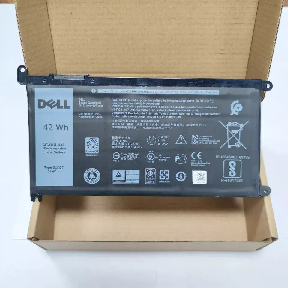 42WH NEW Genuine Dell Chromebook 3100 3180 3189 5190 3181 Battery 51KD7 YWD3C FY8XM