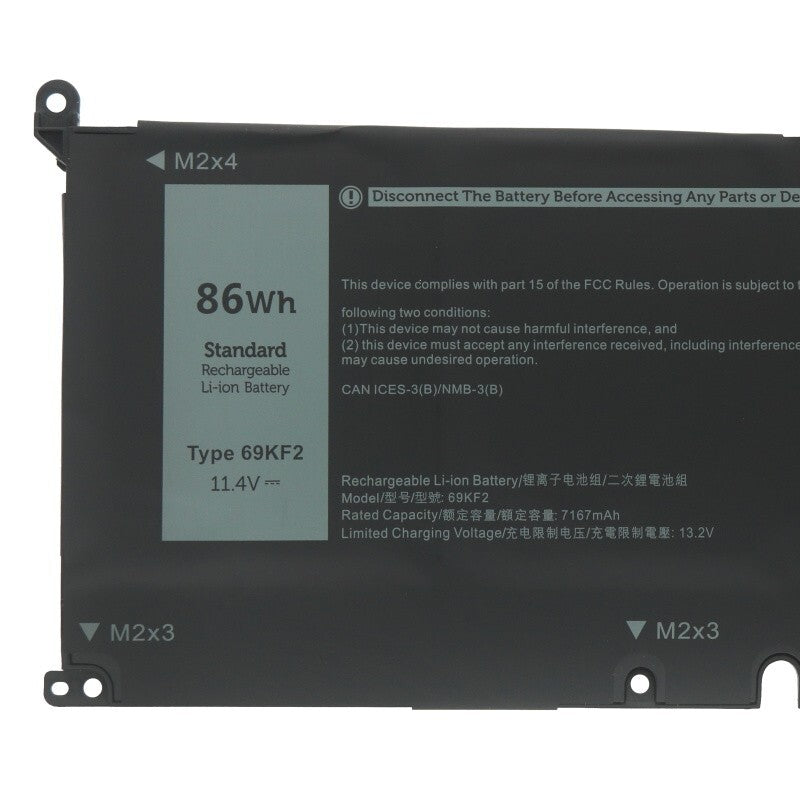 New 86Wh 69KF2 Battery For Dell Alienware M15 M17 R3 XPS 15 9500 8FCTC 70N2F