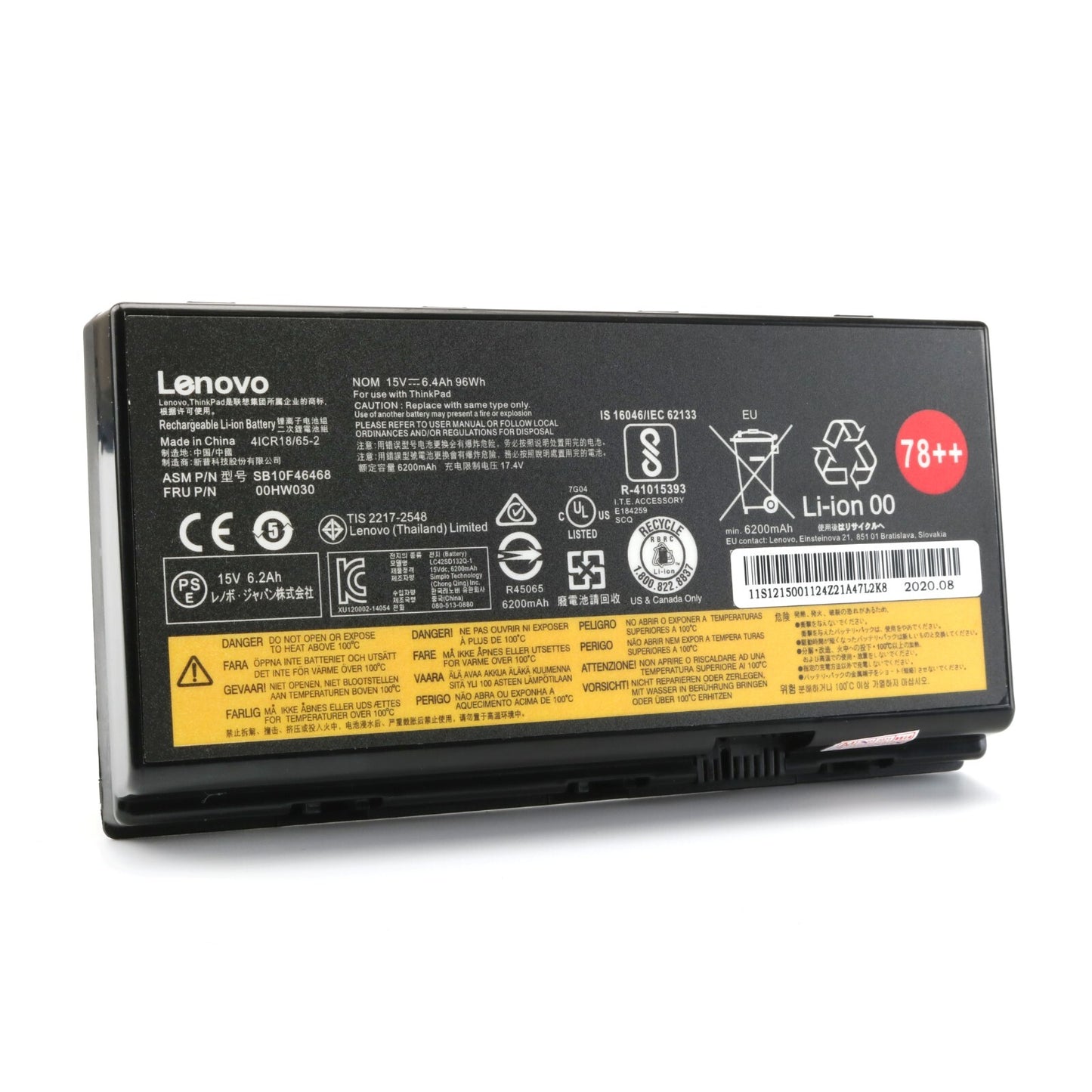 Genuine 96WH 01AV451 00HW030 SB10F46468 Battery for Lenovo ThinkPad P70 P71 78++