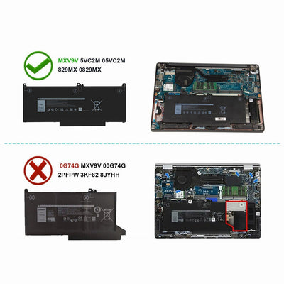 MXV9V Battery For Dell Latitude 5300 5310 7300 7400 5VC2M N2K62 Type 7.6V 60Wh NEW