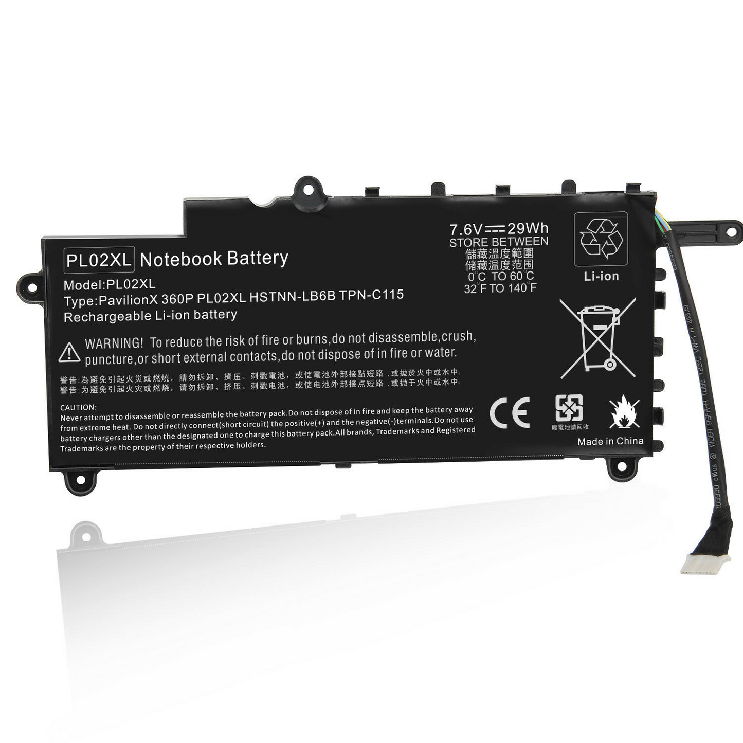 PL02XL Battery for HP Pavilion 11 X360 11-N010DX 11-n010dx 751681-231,751681-421