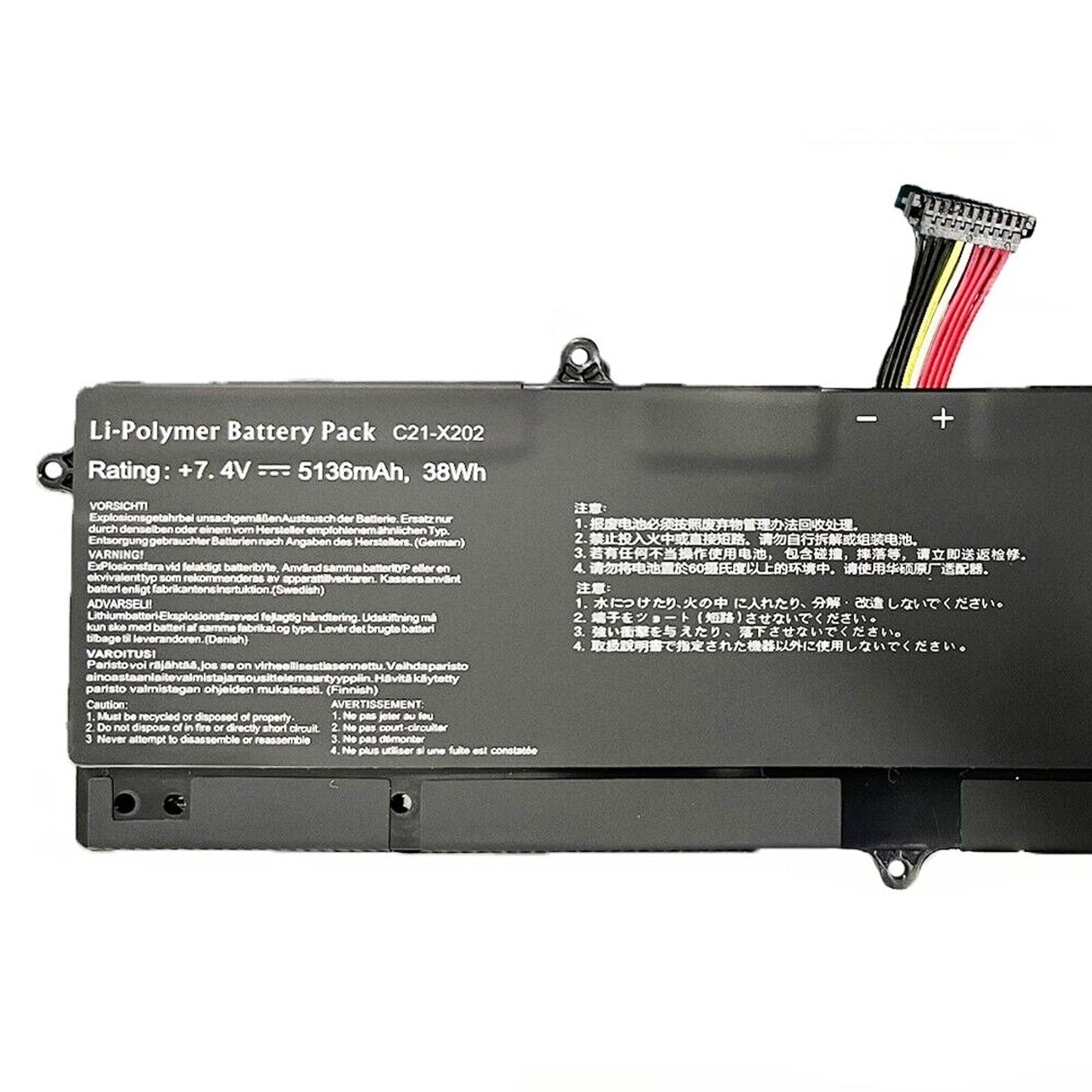 C21-X202 Battery 38Wh For ASUS VivoBook X202 X202E X201E S200E Q200E Series 7.4V
