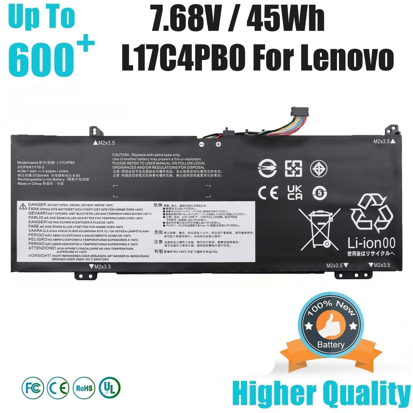 L17C4PB0 Battery For Lenovo Yoga 530-14IKB IdeaPad 530S-14IKB Flex 6-14IKB-81EM