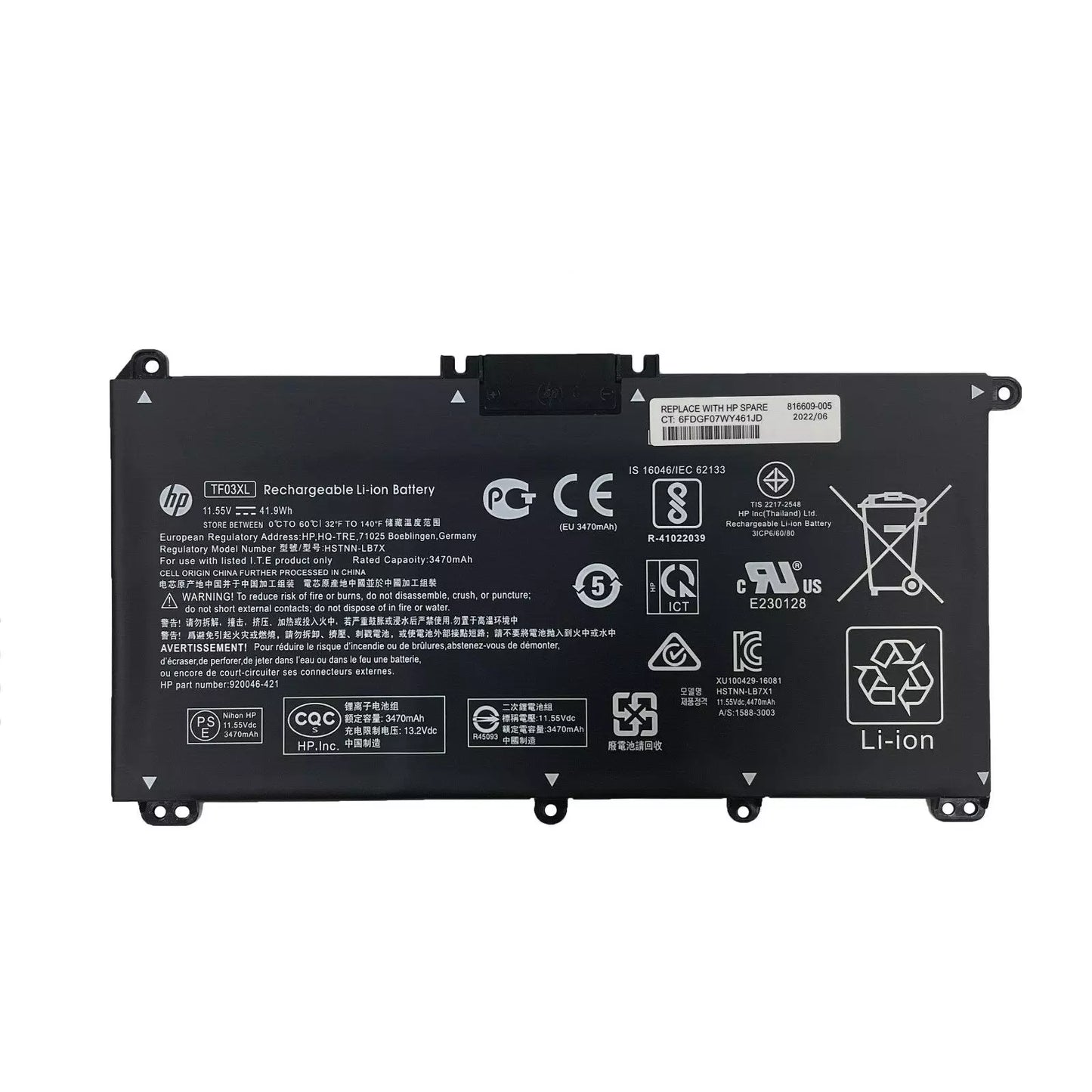 Batterie neuve 41,9 Wh TF03XL pour HP Pavilion 14-CD 14-BP 14-BK 15-CC 15-CD 17-AR