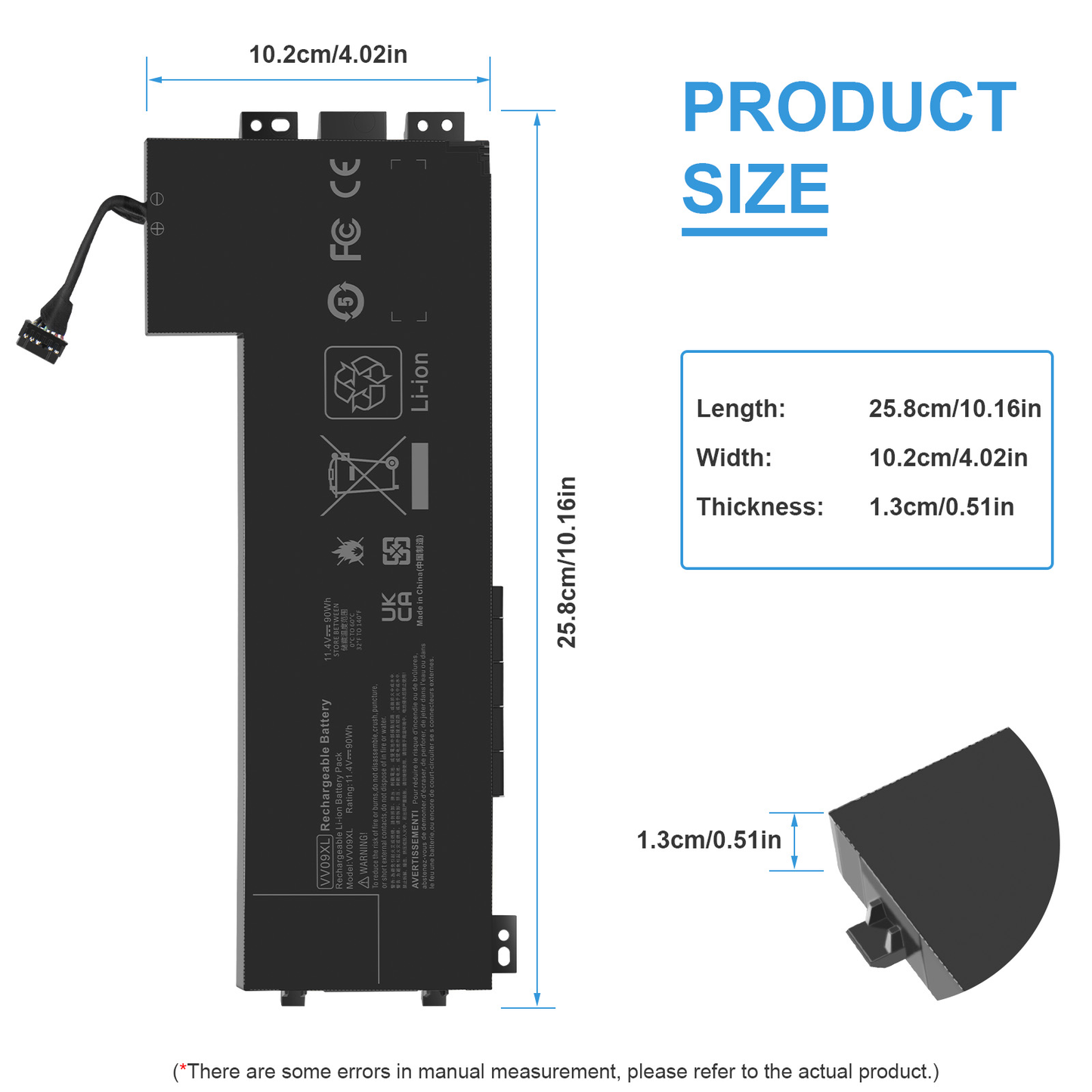 VV09XL BATTERY FOR HP ZBOOK 15 G3 11.4V 90WH 808452-001 VV09090XL-PL