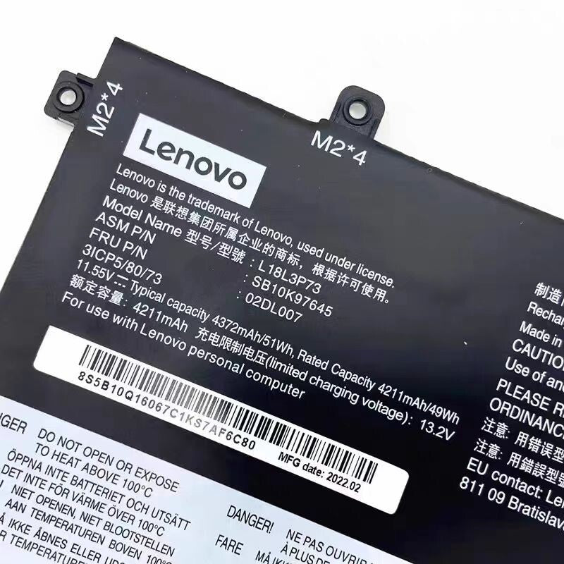 Genuine 51WH L18L3P73 Battery For Lenovo ThinkPad T490 T495 P43S T14 L18M3P74