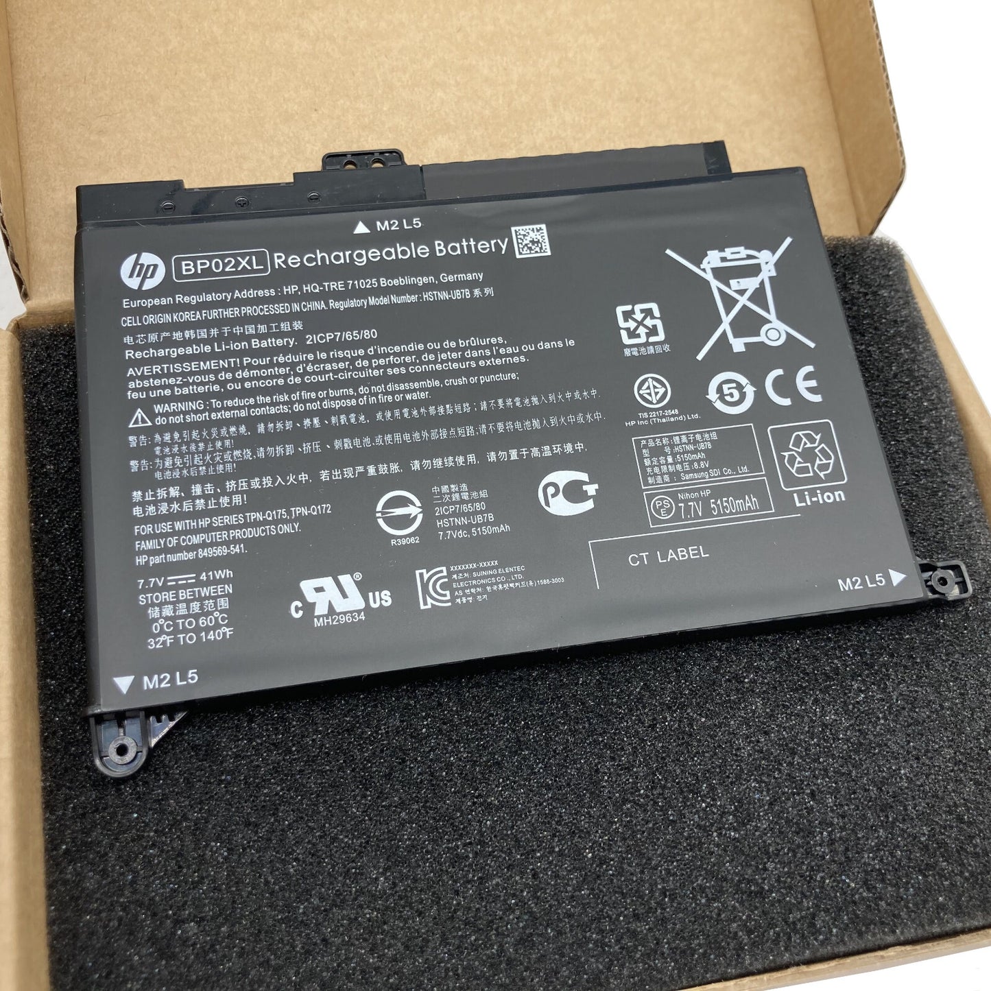 Genuine Battery BP02XL For HP Pavilion 15-AU 849909-855 HSTNN-UB7B TPN-Q172