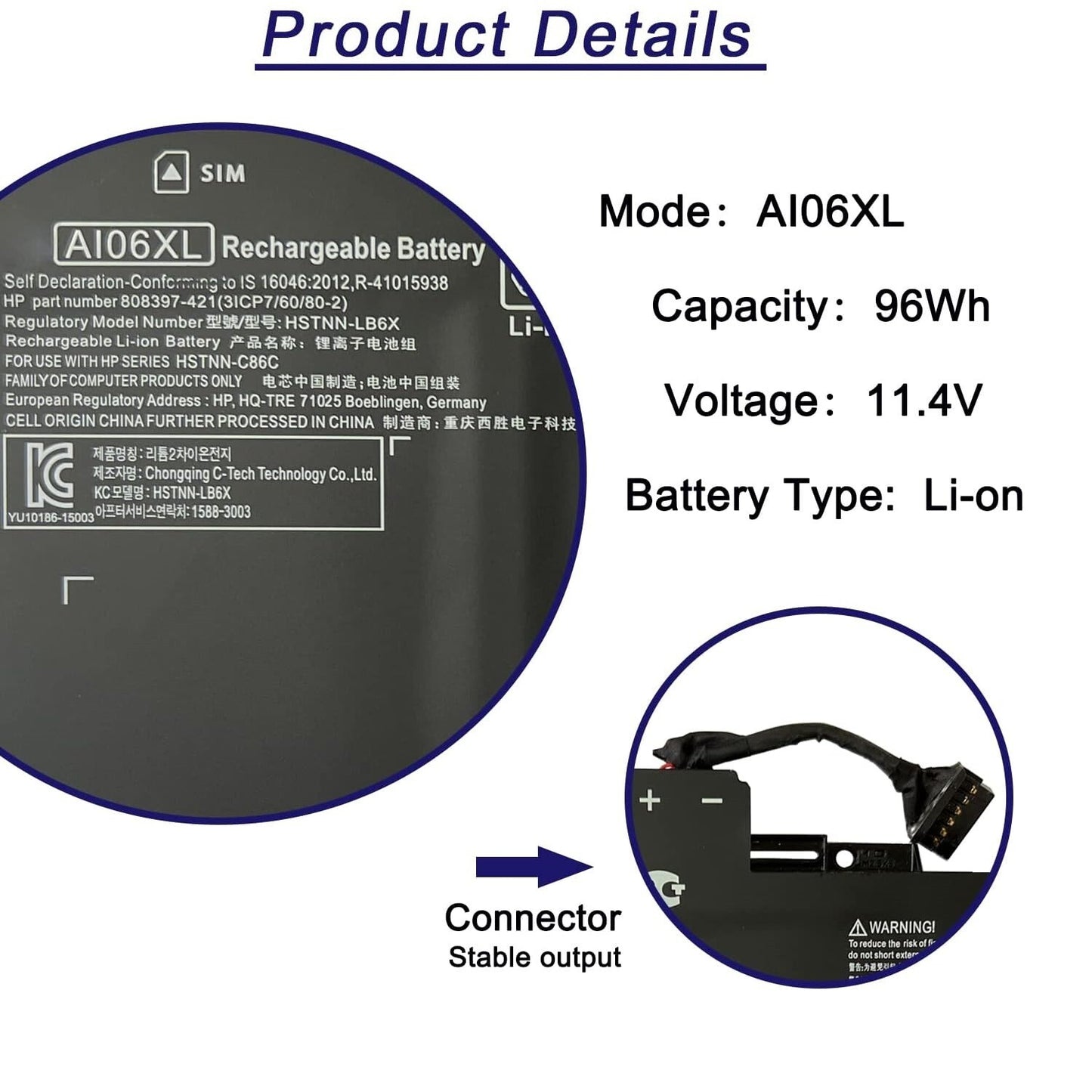 AI06XL BATTERY FOR HP ZBook 17 G3 Xeon HSTNN-LB6X HSTNN-C86C 808397-421