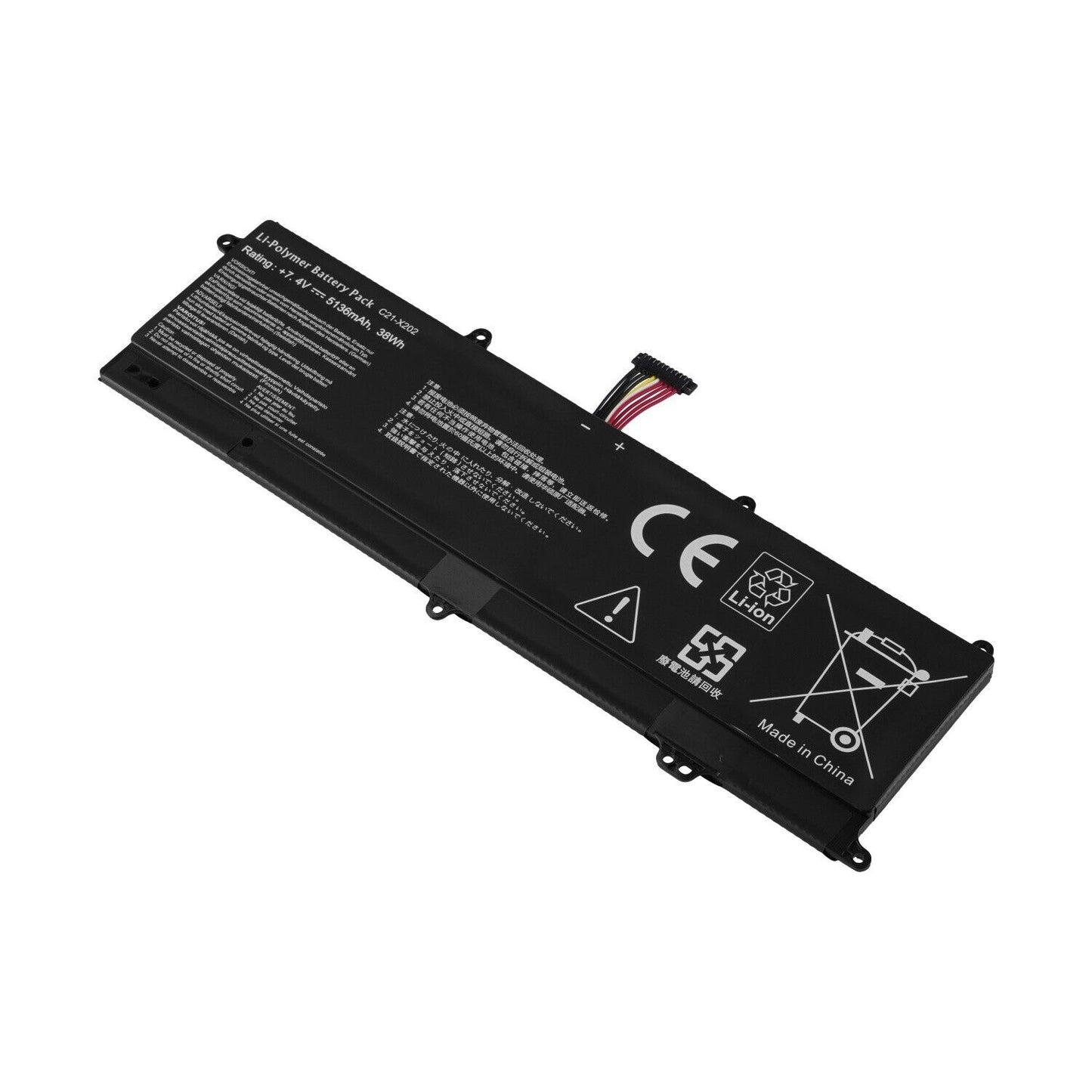 C21-X202 Battery 38Wh For ASUS VivoBook X202 X202E X201E S200E Q200E Series 7.4V