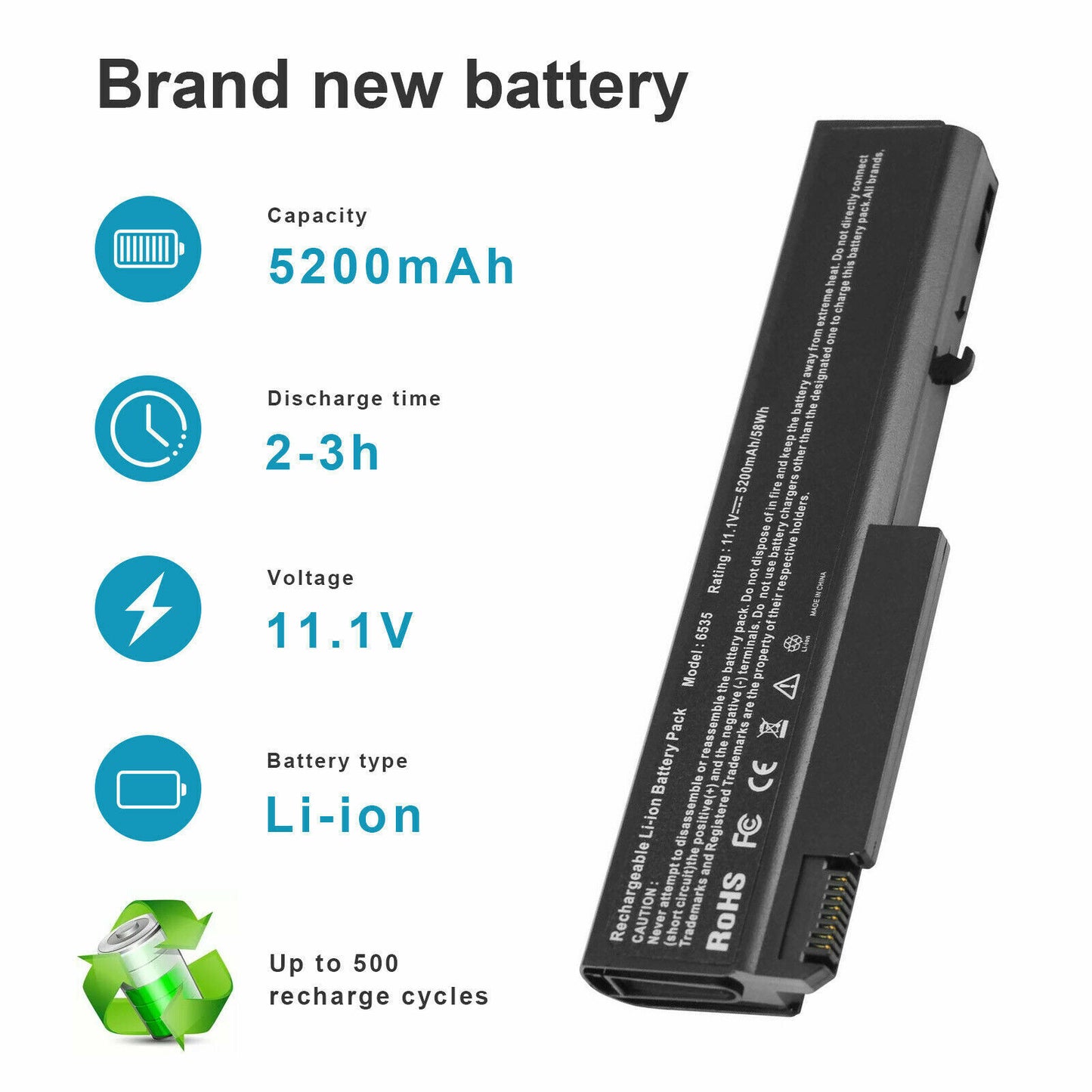 Battery for HP TD06 EliteBook 8440P 6930P 6530B 6730B ProBook 6455B 6535b 6500b