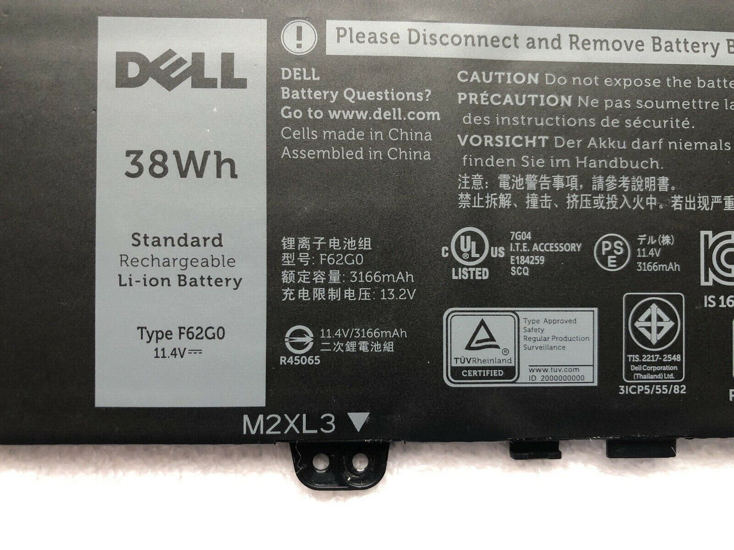 F62G0 NEW Battery 39DY5 for Dell Inspiron 13 7000 i7373 7373 7386 2-in-1 7370