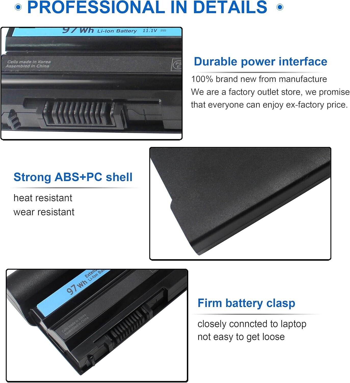 97WH M5Y0X Battery for Dell Latitude E5520 E5530 E6420 E6520 E5420 E5430 E6420