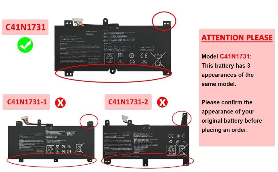 C41N1731 Battery For Asus ROG Strix Scar II GL504GM GL504GV G515GV G515GW G715GV