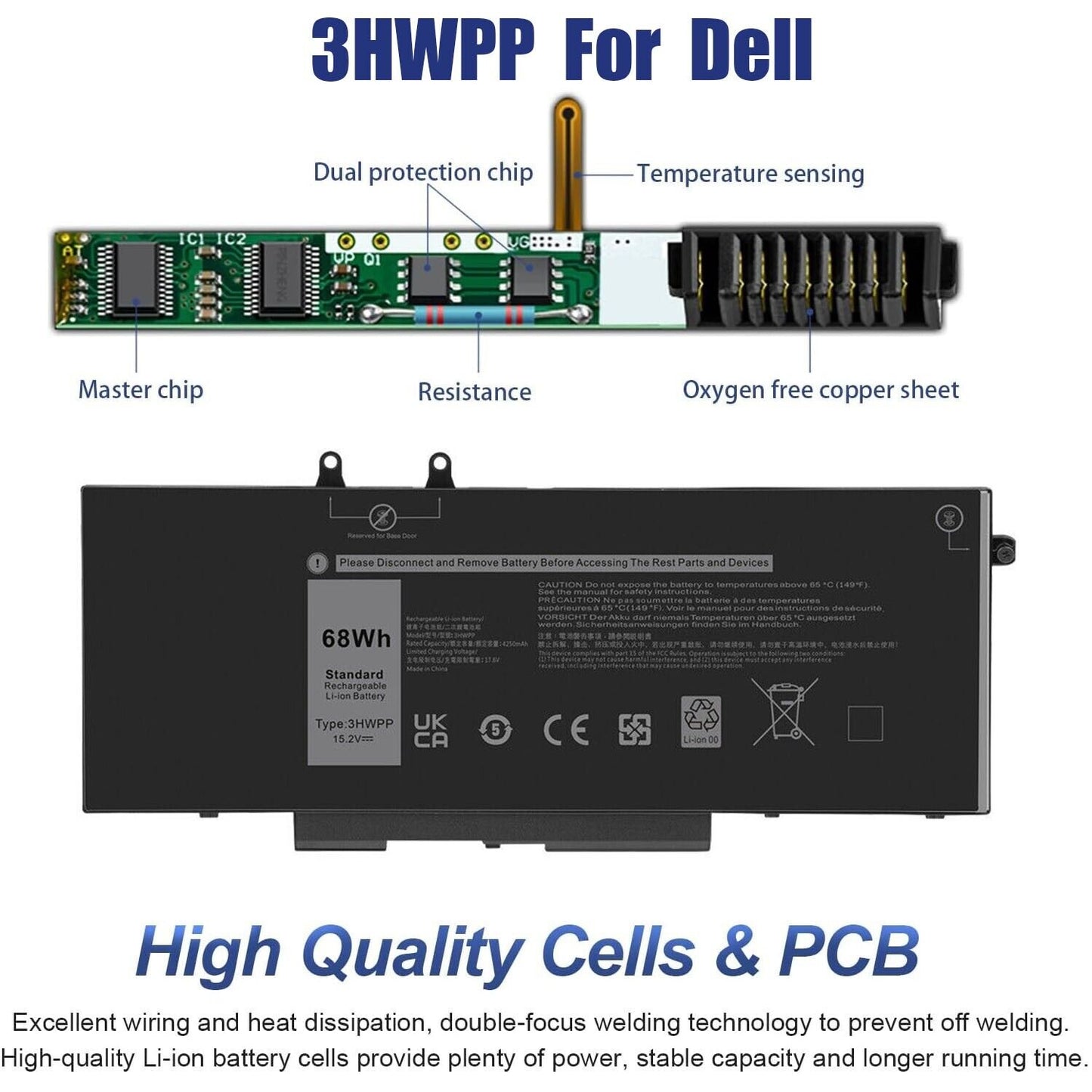 3HWPP LAPTOP BATTERY FOR DELL Latitude 5401 5410 5411 5501 Precision 3541 NEW