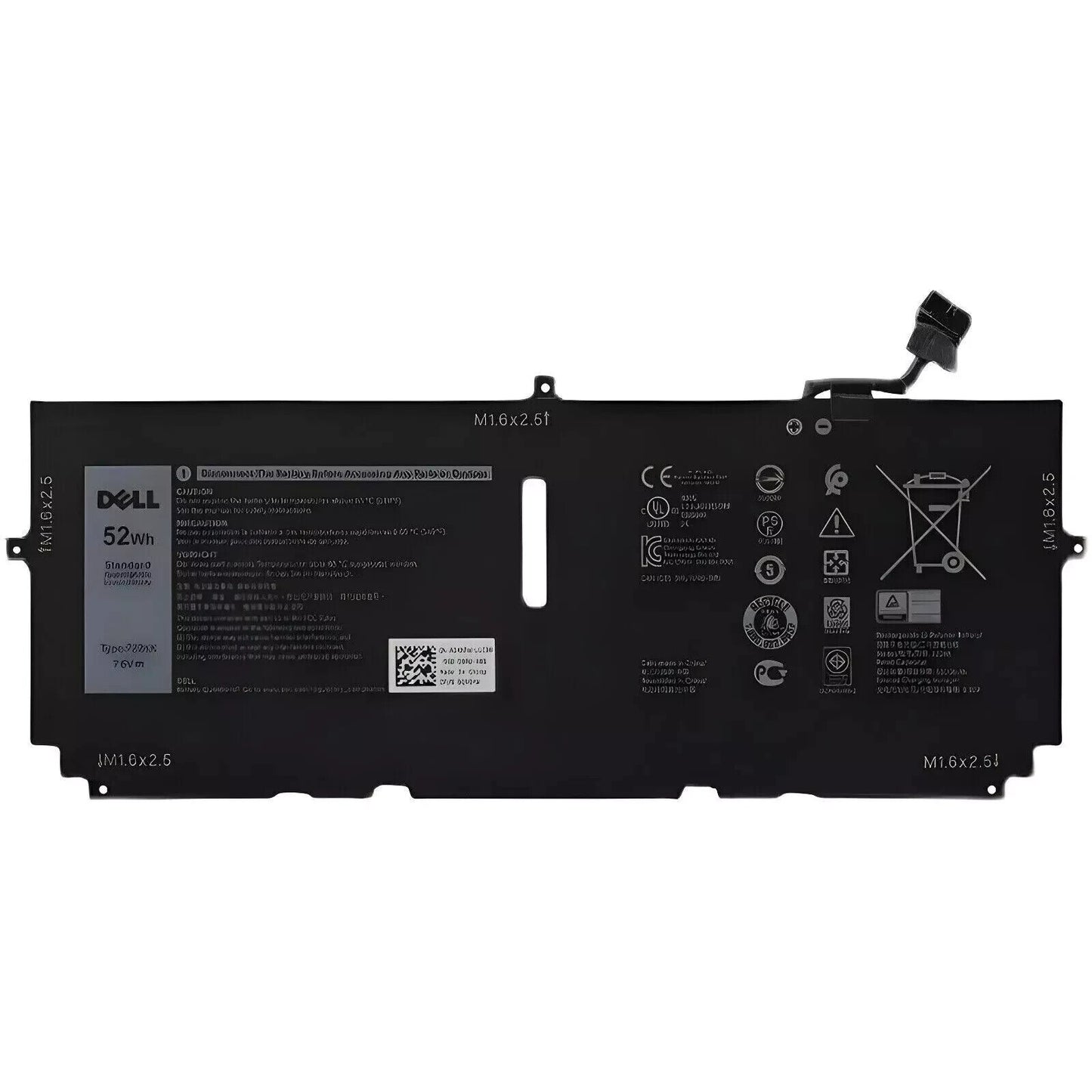 Genuine 52WH 722KK Battery For Dell XPS 13 9300 9310 P117G P117G001 2XXFW WN0N0